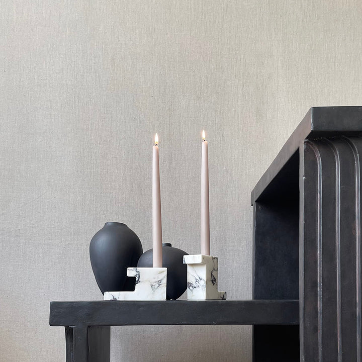 Brick Candle Holder, Low - Calacatta Vases 101 Copenhagen   