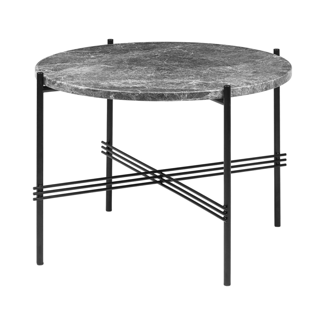 TS Round Coffee Table Tables Gubi Grey Emperador Marble Black Small: 21.7 diameter