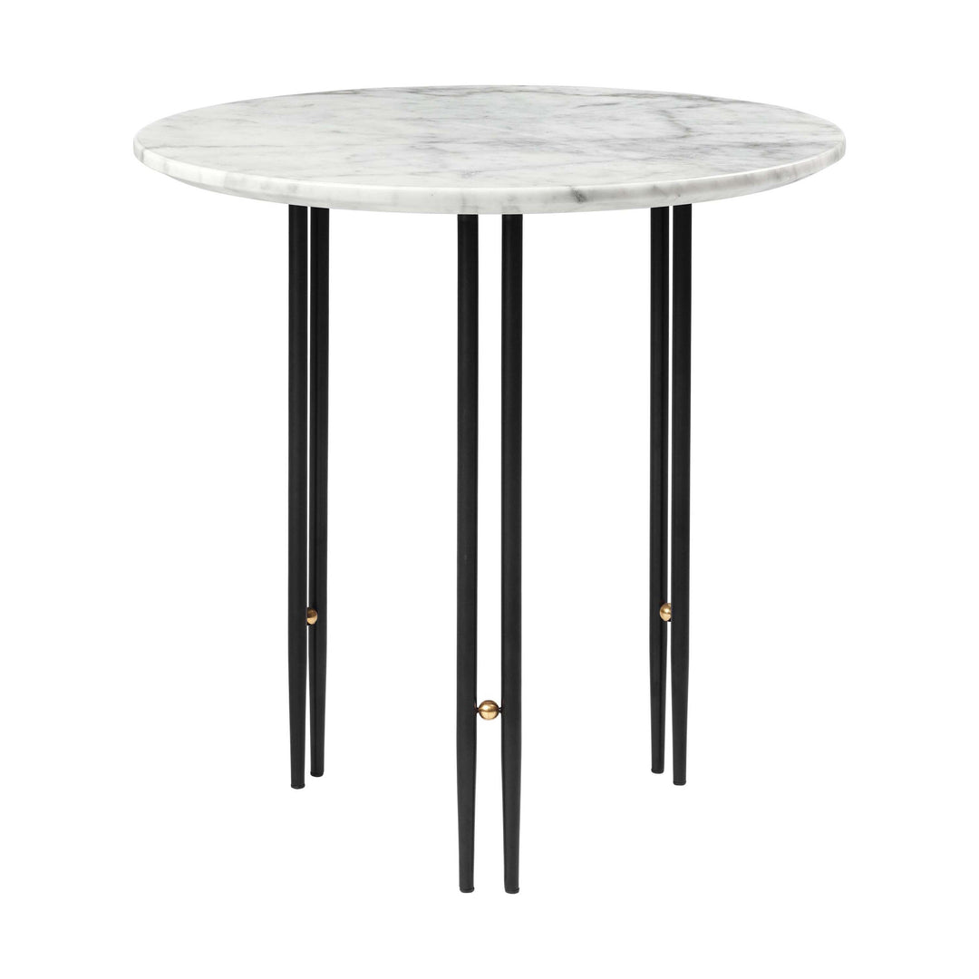 IOI Round Coffee Table Tables Gubi White Carrara Marble Black Semi Matt Small: 19.7 diameter