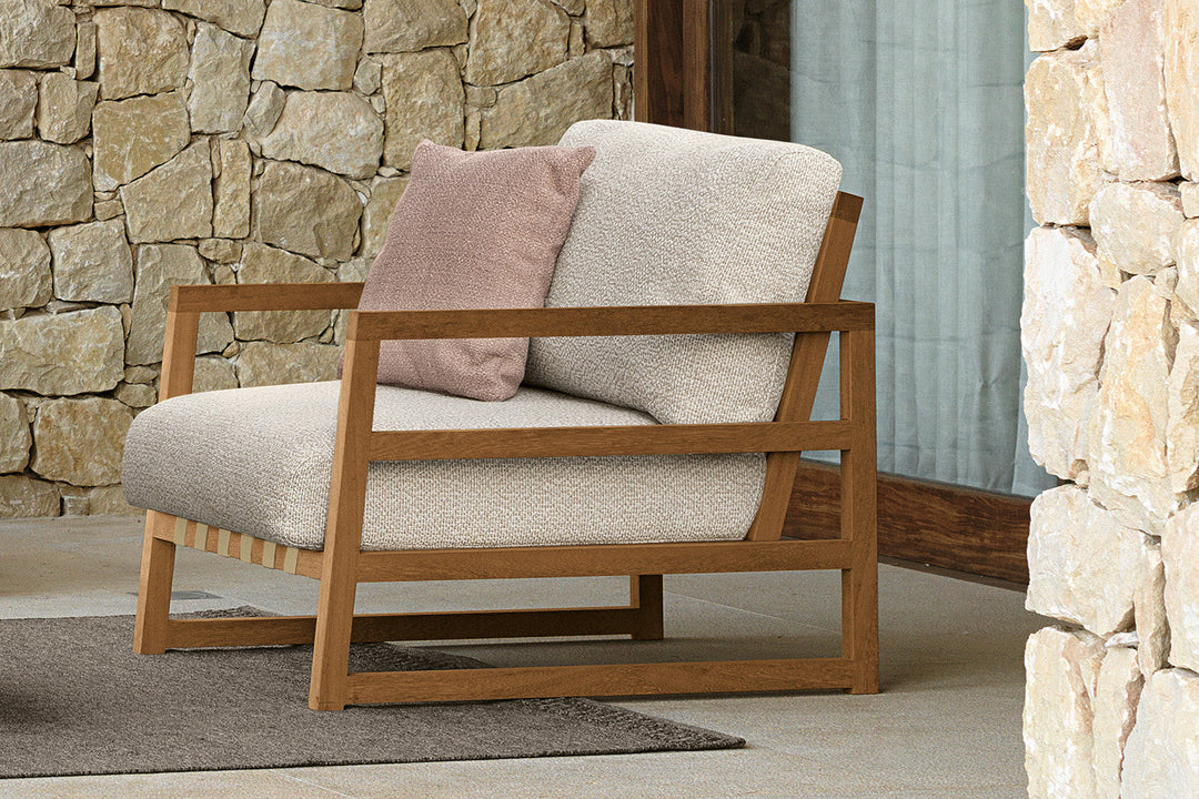 Alabama Wood Lounge Armchair Outdoor Chairs Talenti