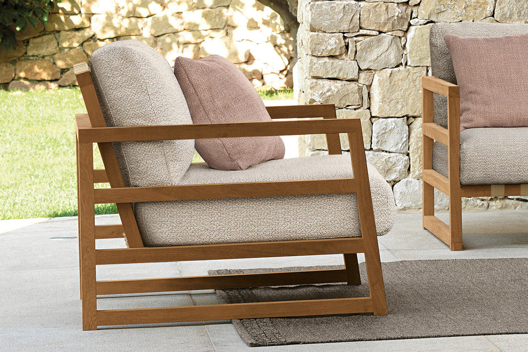 Alabama Wood Lounge Armchair Outdoor Chairs Talenti