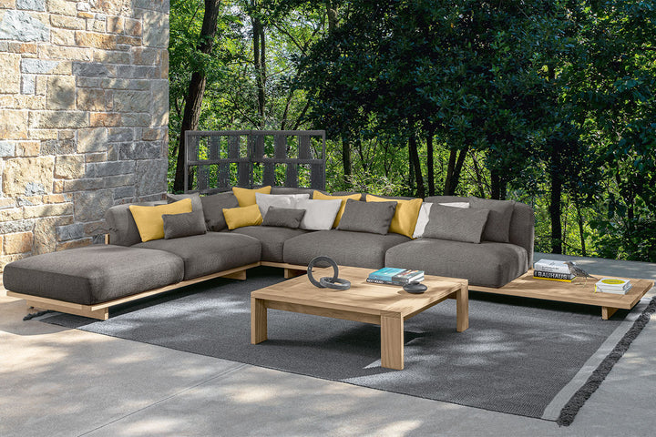 Argo Wood Corner Sectional Sofa with Peninsula Outdoor Sectionals Talenti