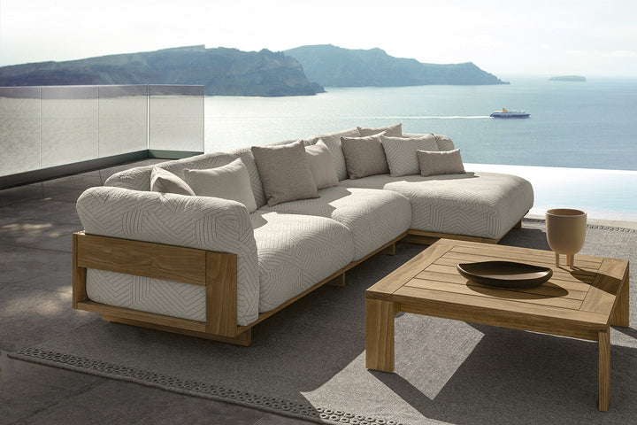Argo Wood Sectional Sofa with Chaise Comp. B Outdoor Sectionals Talenti