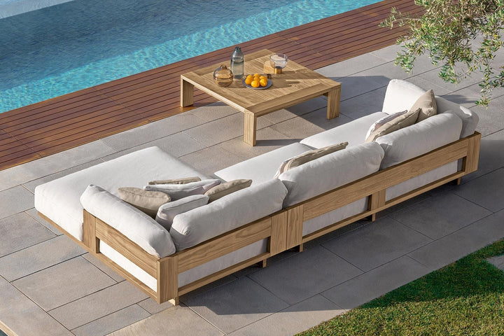 Argo Wood Sectional Sofa with Chaise Comp. B Outdoor Sectionals Talenti