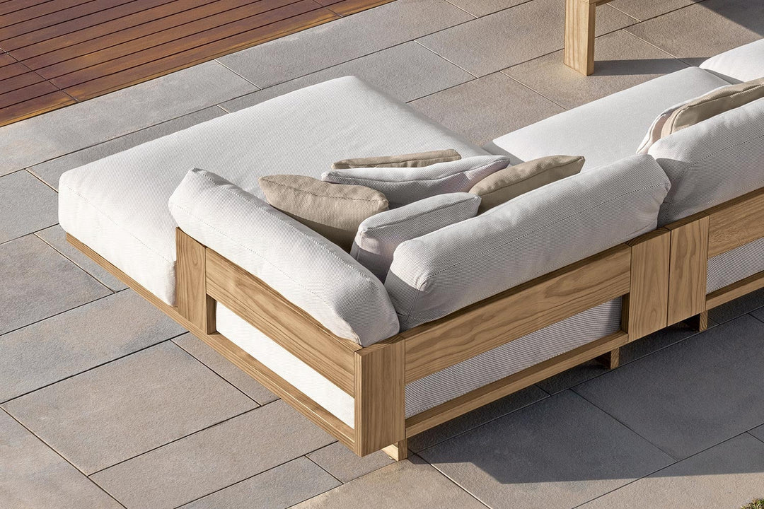 Argo Wood Sectional Sofa with Chaise Comp. B Outdoor Sectionals Talenti