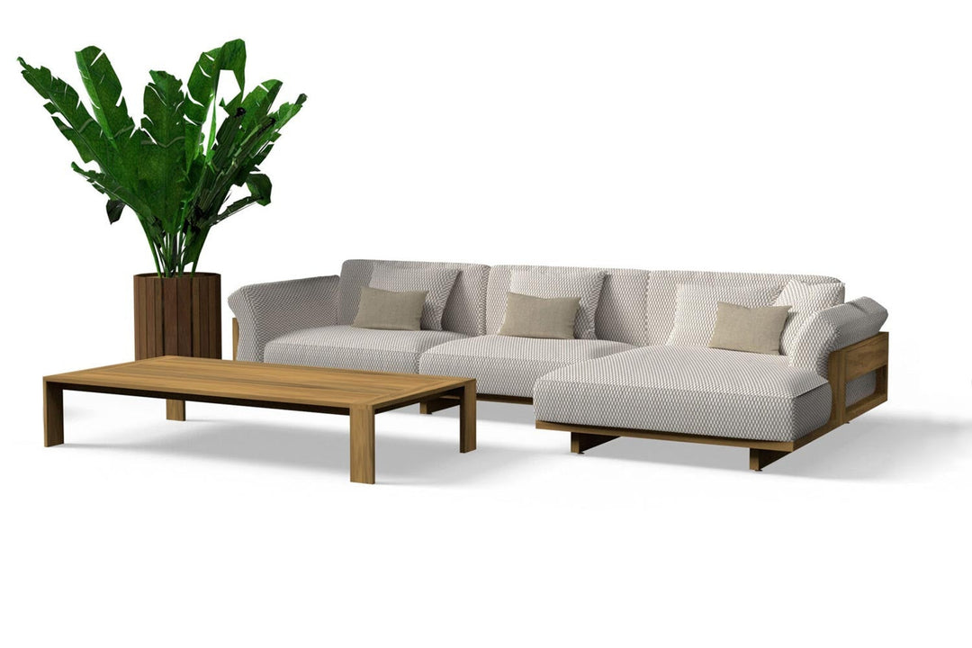 Argo Wood Sectional Sofa with Chaise Comp. B Outdoor Sectionals Talenti