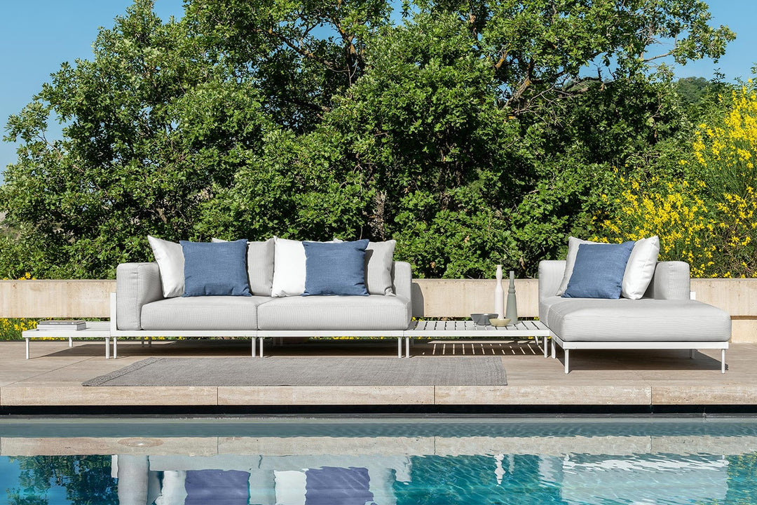 Cleo Alu Chaise Sectional with Table Outdoor Sectionals Talenti