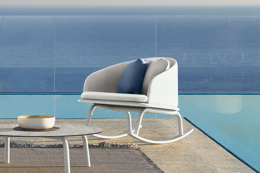 Cleo Alu Rocking Armchair Outdoor Chairs Talenti
