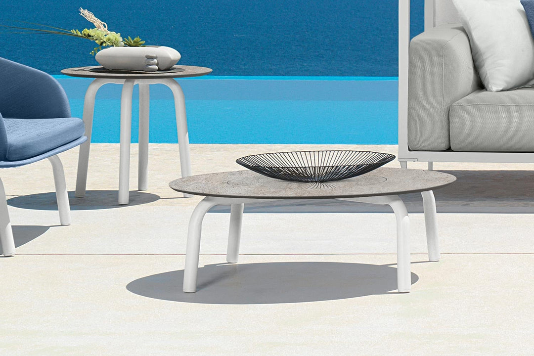 Cleo Alu Round Coffee Table Outdoor Coffee Tables Talenti