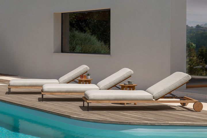 Cleo Wood Chaise Lounge Outdoor Chaise Lounges Talenti