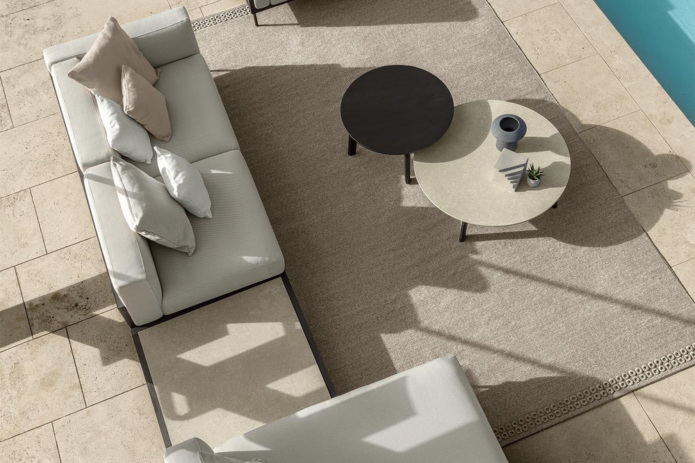 Cleo Wood Chaise Sectional with Table Outdoor Sectionals Talenti