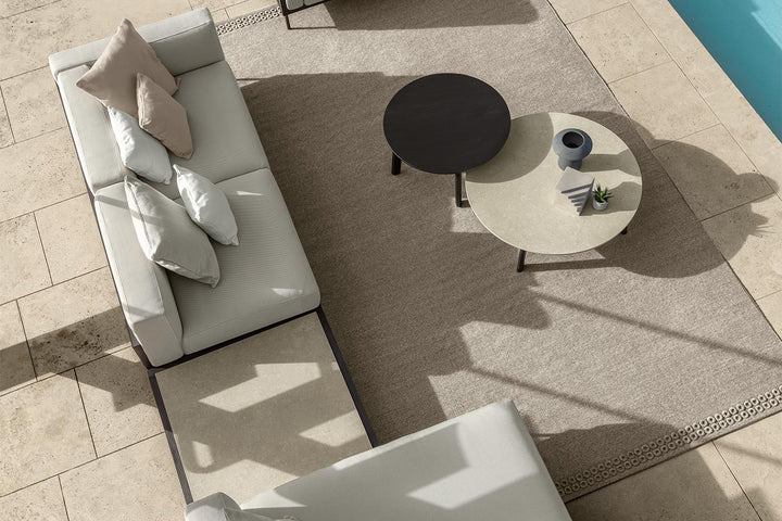 Cleo Wood Chaise Sectional with Table Outdoor Sectionals Talenti