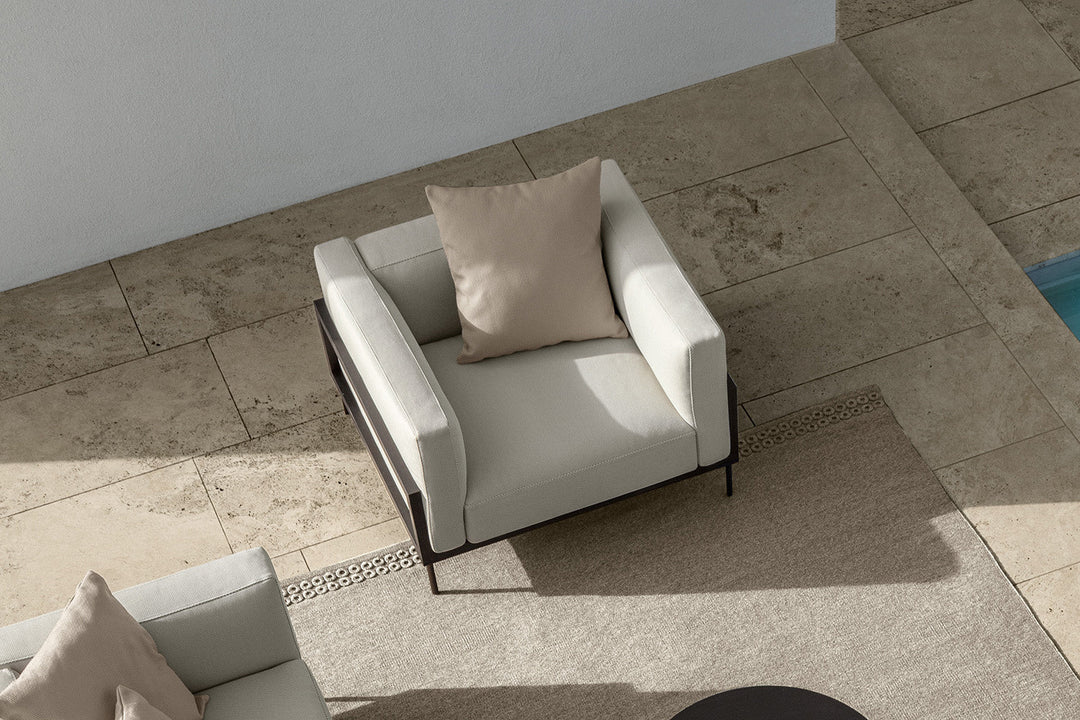 Cleo Wood Large Lounge Armchair Outdoor Chairs Talenti