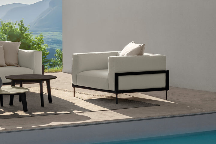 Cleo Wood Large Lounge Armchair Outdoor Chairs Talenti