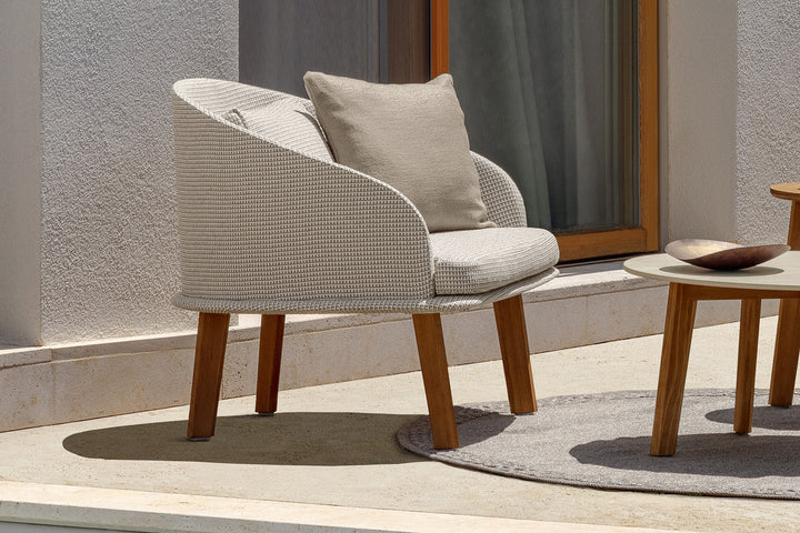 Cleo Wood Lounge Armchair Outdoor Chairs Talenti