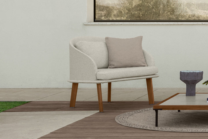 Cleo Wood Lounge Armchair Outdoor Chairs Talenti