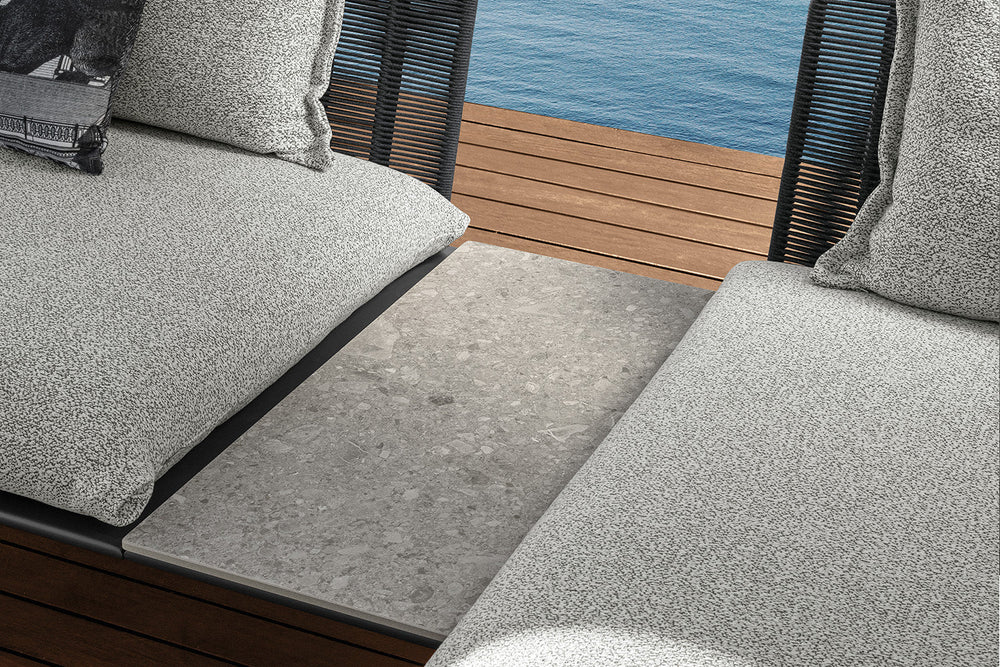 Cruise Alu Chaise Sectional Sofa with Table Outdoor Sectionals Talenti