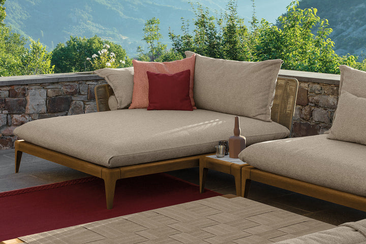 Cruise Teak Chaise Sectional Sofa with Table Outdoor Sectionals Talenti