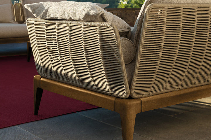 Cruise Teak Chaise Sectional Sofa with Table Outdoor Sectionals Talenti
