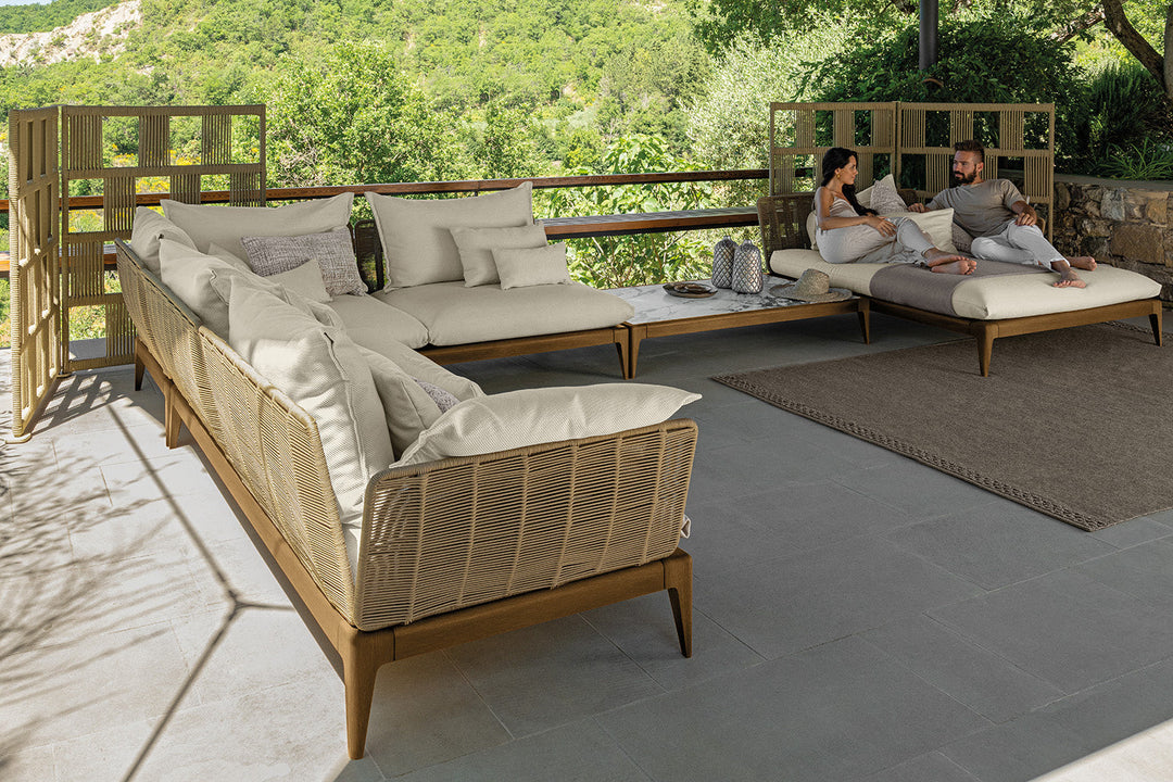 Cruise Teak J-Shape Sectional Sofa Outdoor Sectionals Talenti