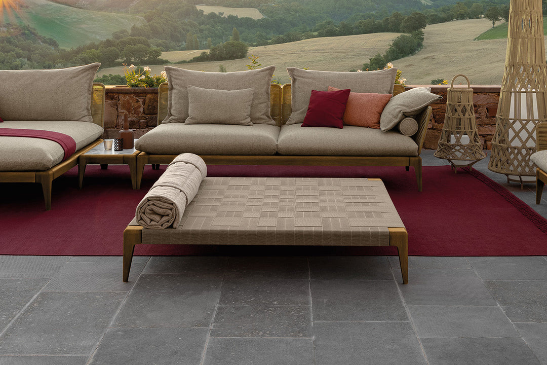 Cruise Teak Pouf Outdoor Poufs + Stools Talenti