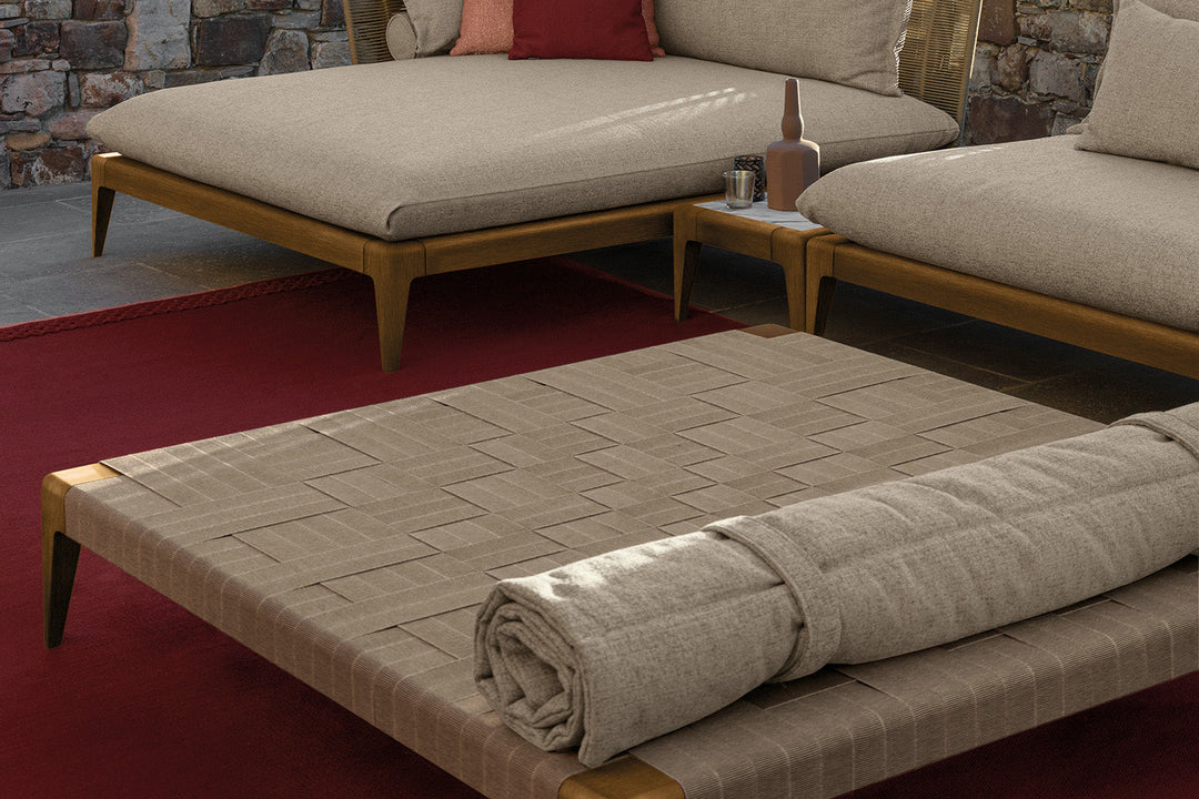 Cruise Teak Pouf Outdoor Poufs + Stools Talenti