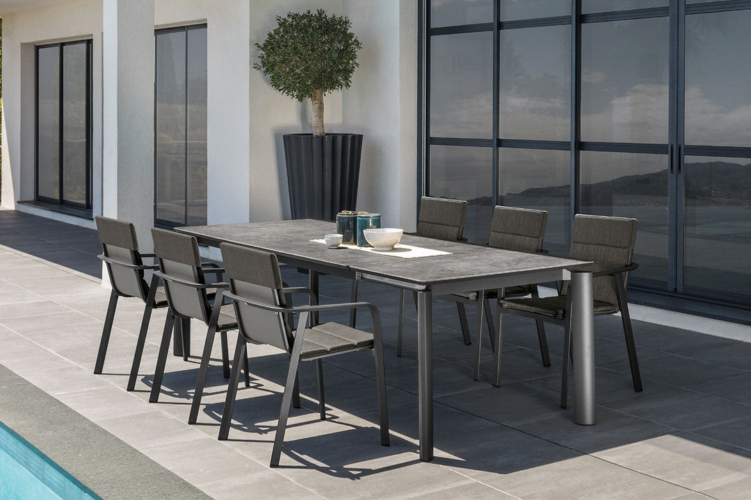 Milo Ceramic Extension Dining Table Outdoor Dining Tables Talenti