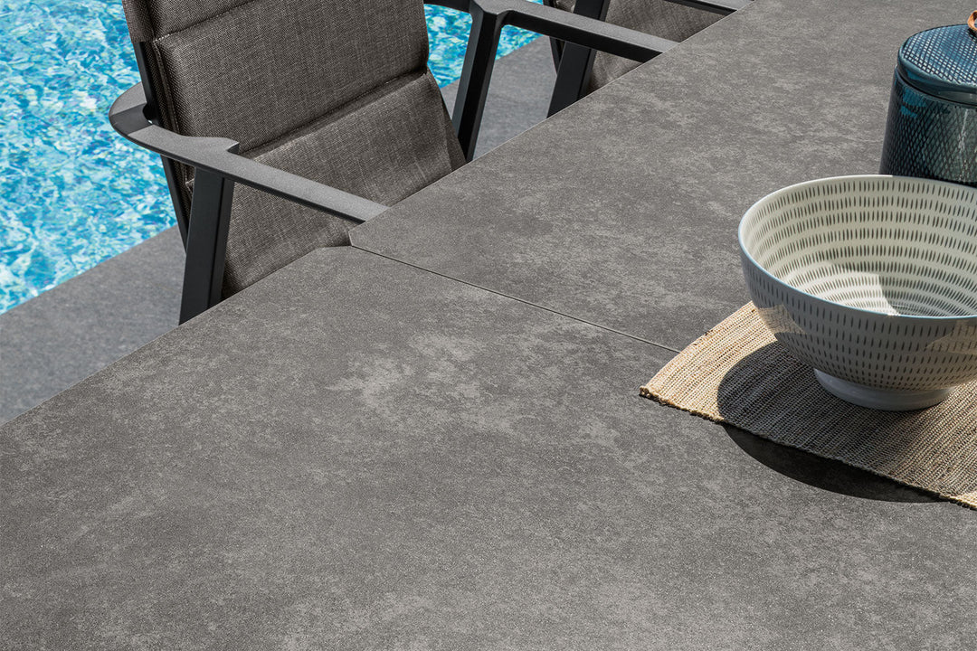 Milo Ceramic Extension Dining Table Outdoor Dining Tables Talenti
