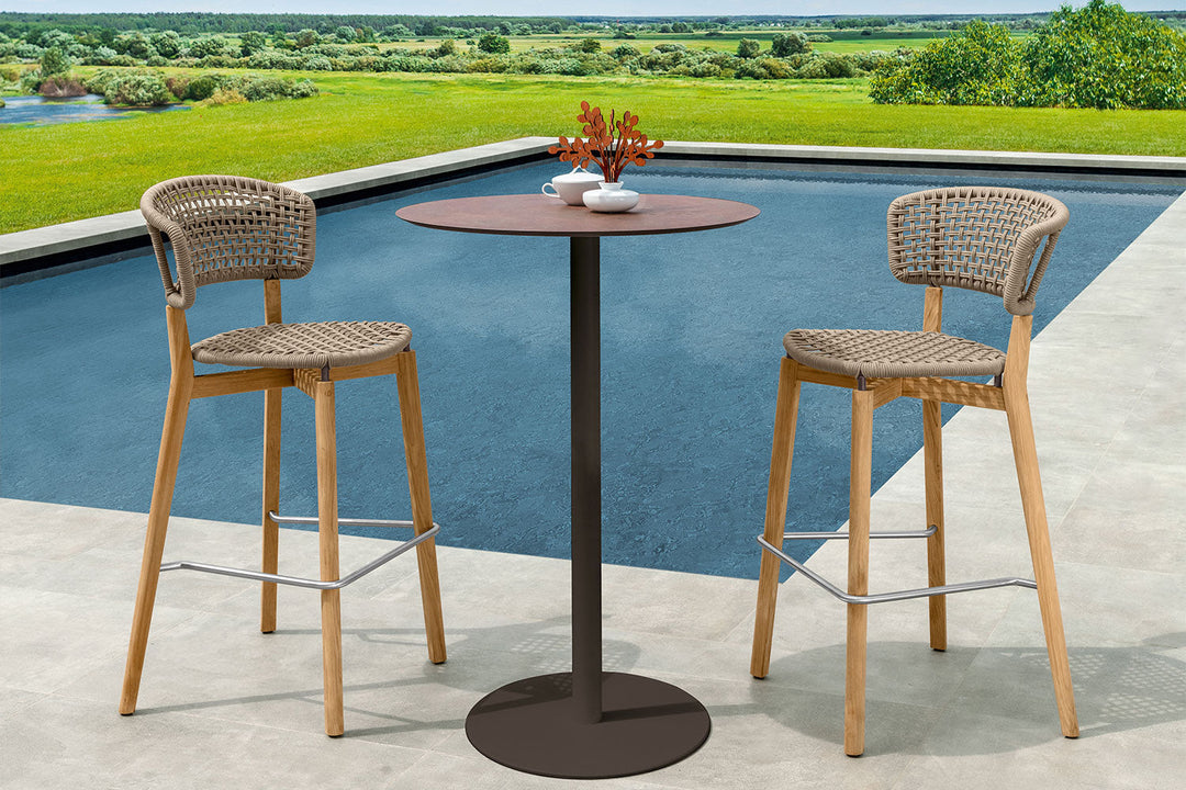 Moon Teak Bar Stool Outdoor Bar + Counter Stools Talenti