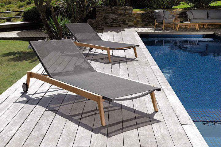 Moon Teak Chaise Lounge Outdoor Chaise Lounges Talenti
