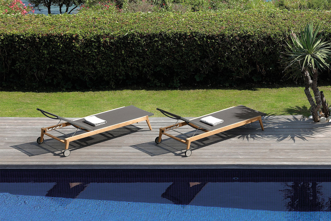 Moon Teak Chaise Lounge Outdoor Chaise Lounges Talenti
