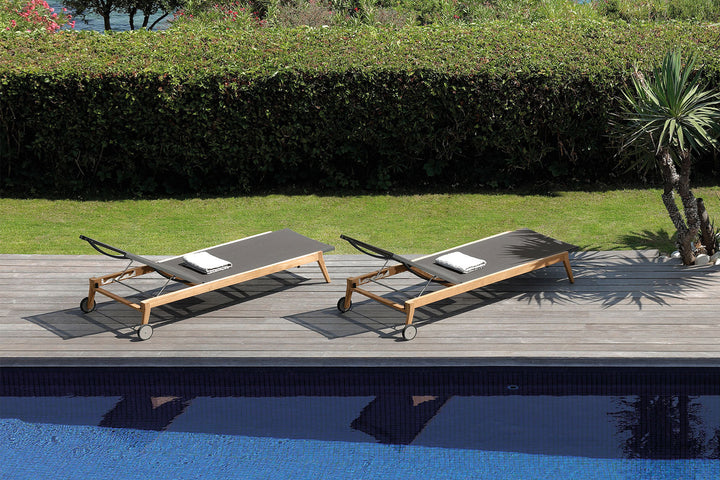 Moon Teak Chaise Lounge Outdoor Chaise Lounges Talenti