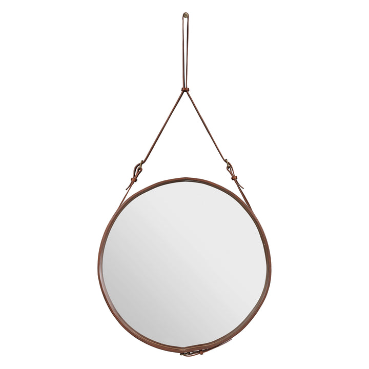 Adnet Wall Mirror Circular Mirrors Gubi Tan Large: 27.5 in width