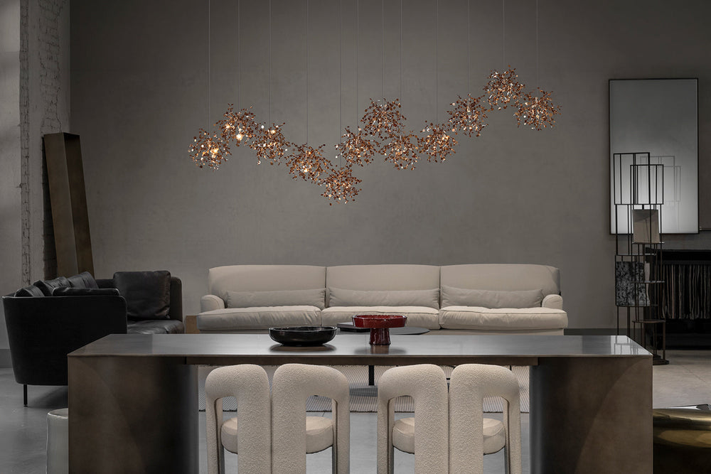 Argent Mon Bijou Linear 12 Suspension Light Ceiling Lights Terzani