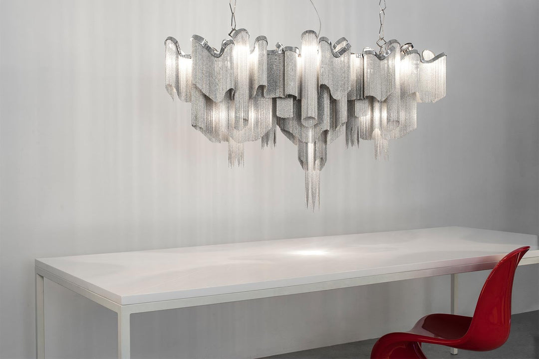 Stream Linear Chandelier Ceiling Lights Terzani