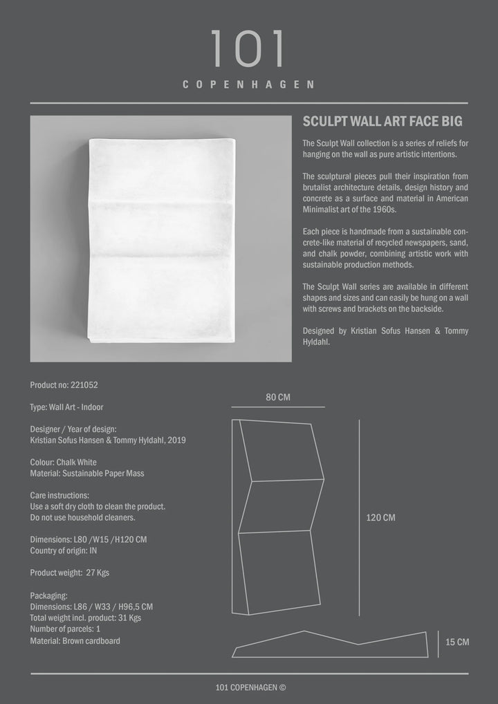 Sculpt Art, Face, Big - Chalk White Home & Garden:Home Décor:Other Home Décor 101 Copenhagen   