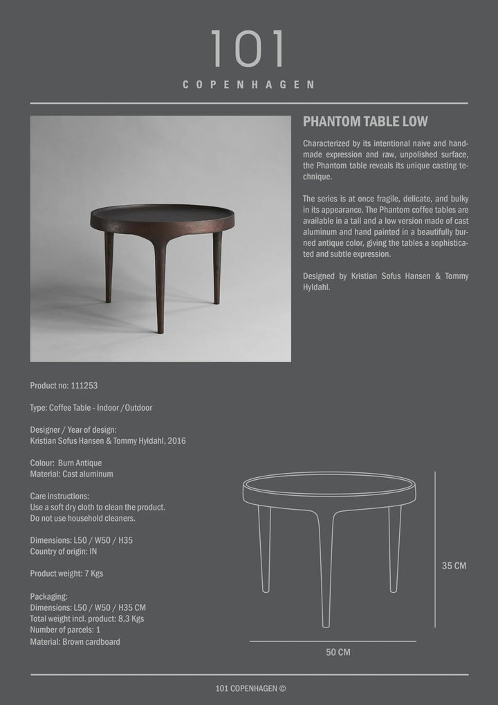 Phantom Table, Low - Burn Antique Tables 101 Copenhagen   