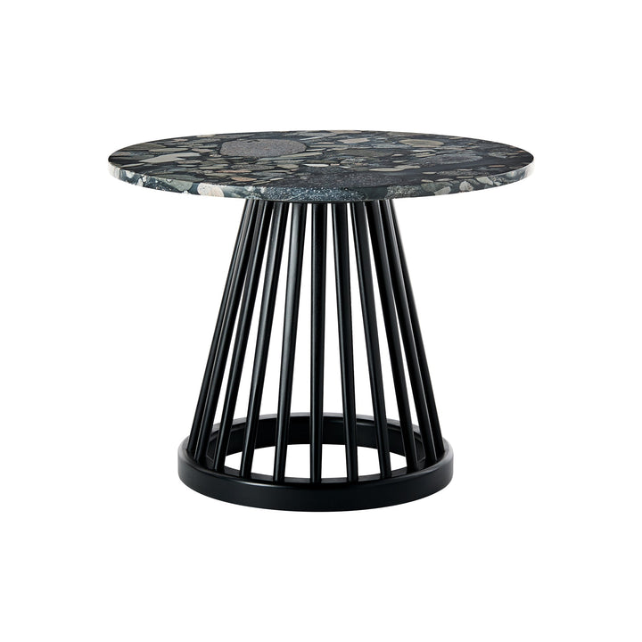 Fan Table Tables Tom Dixon Pebble Marble / Black Birch Small: 23.6 in diameter