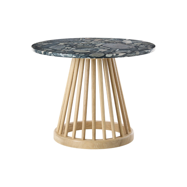Fan Table Tables Tom Dixon Pebble Marble / Natural Oak Small: 23.6 in diameter