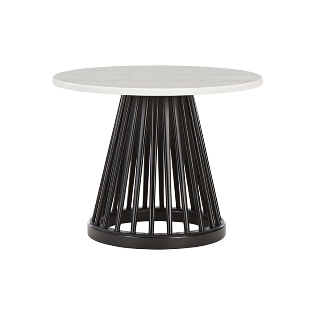 Fan Table Tables Tom Dixon White Marble / Black Birch Small: 23.6 in diameter