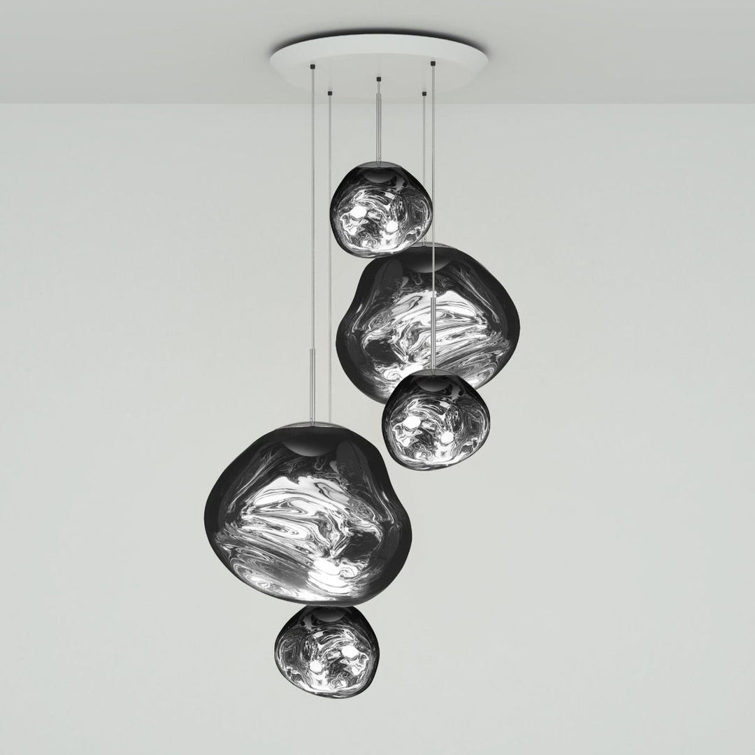 Melt LED Multi-Light Pendant Light Lighting Tom Dixon Chrome Five Lights