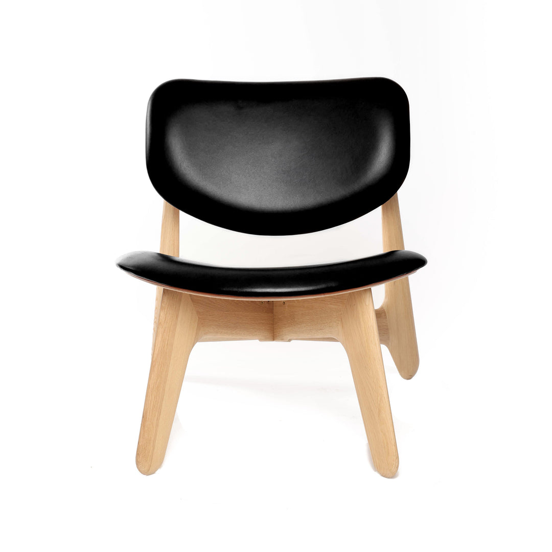 Slab Lounge Chair Chairs Tom Dixon Black Leather / Natural Oak Chair Only