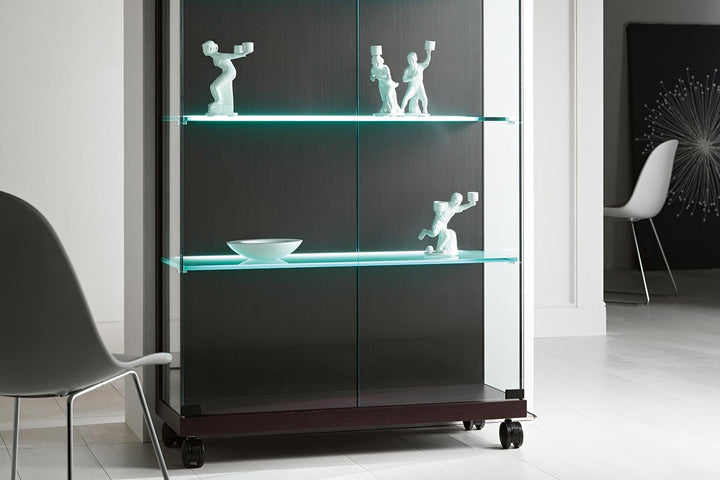 Medora Mobile Glass Curio Display Cabinets Tonelli