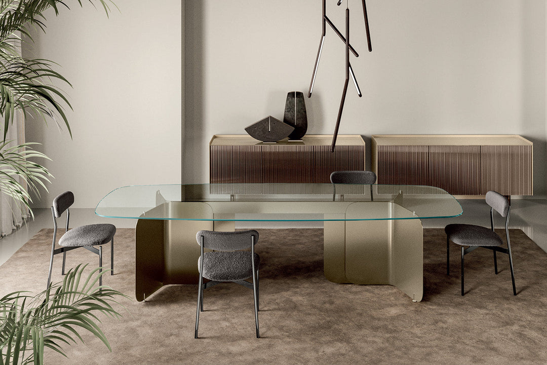 Pleat Glass Dining Table Dining Tables Tonelli