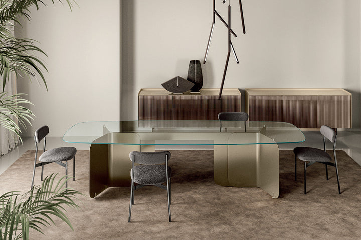 Pleat Glass Dining Table Dining Tables Tonelli