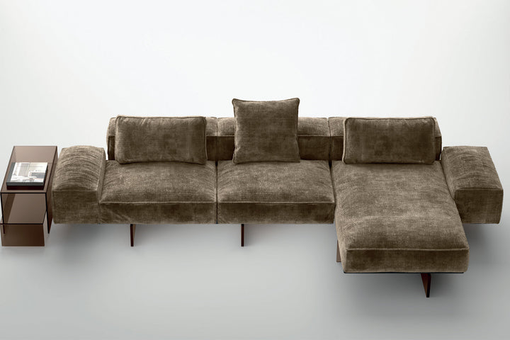 Soft Glass Sectional Sofa with Chaise Sectionals Tonelli