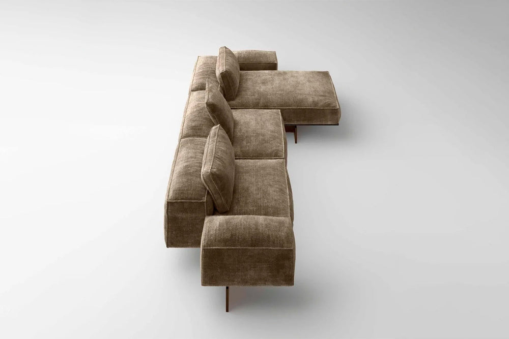 Soft Glass Sectional Sofa with Chaise Sectionals Tonelli