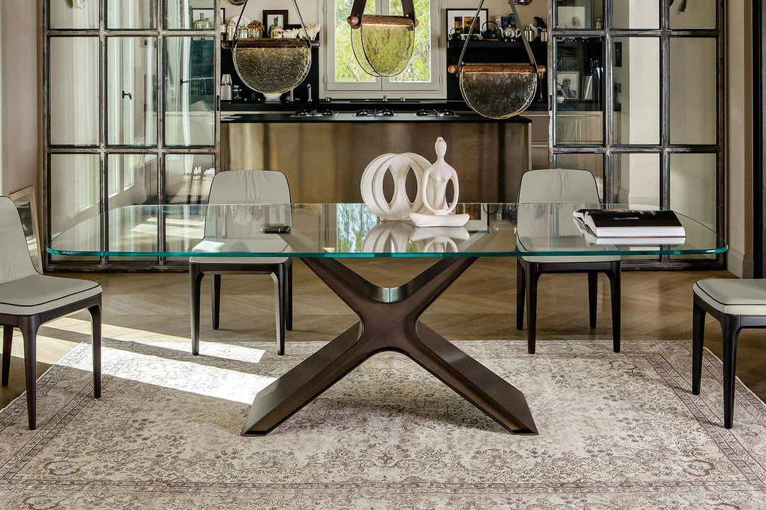 Calliope XXL Glass Dining Table Dining Tables Tonin Casa