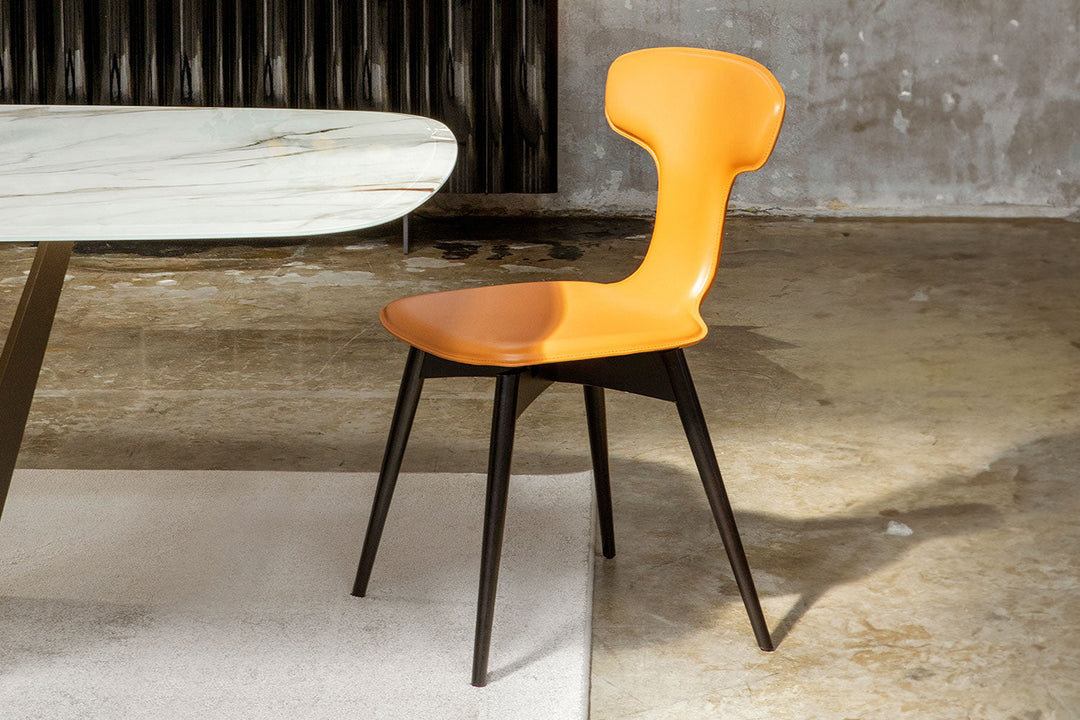 Dauphine Hard Leather Dining Chair Dining Chairs Tonin Casa