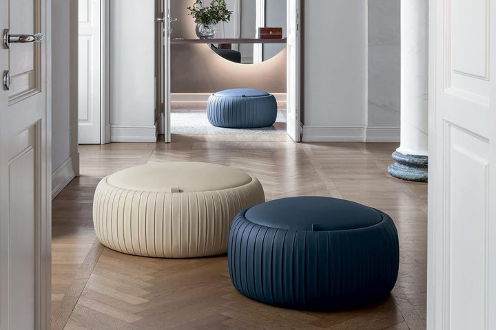 Plisse Pouf With Storage Ottomans + Stools Tonin Casa